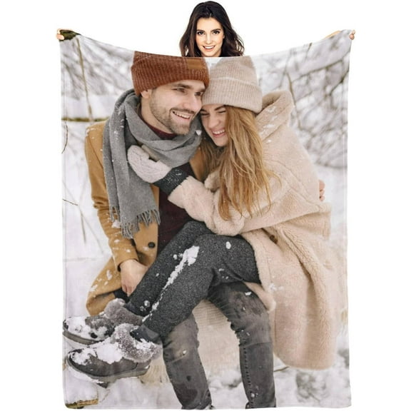 Custom Blankets with Photos Personalized Picture Blankets Customized Photo Blanket Gifts Birthday Gift for Wife Husband Girlfriend Boyfriend