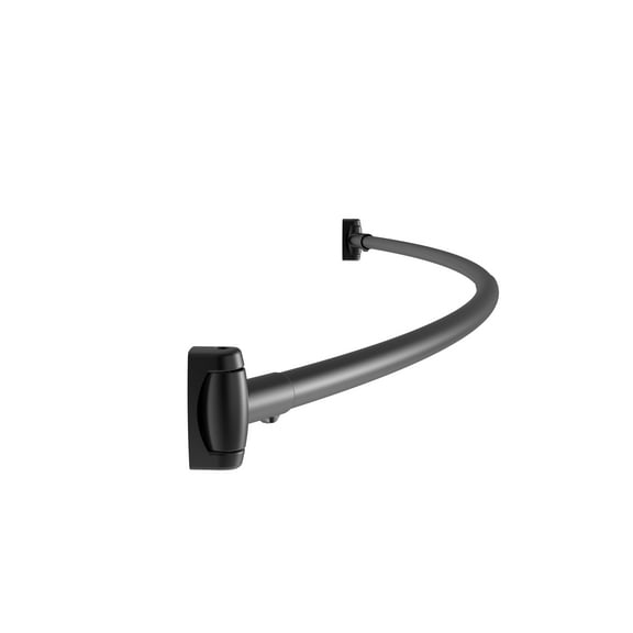 Westbrass 60" x 1" Stainless Steel Curved Shower Curtain Rod with Mounting Brackets, Matte Black