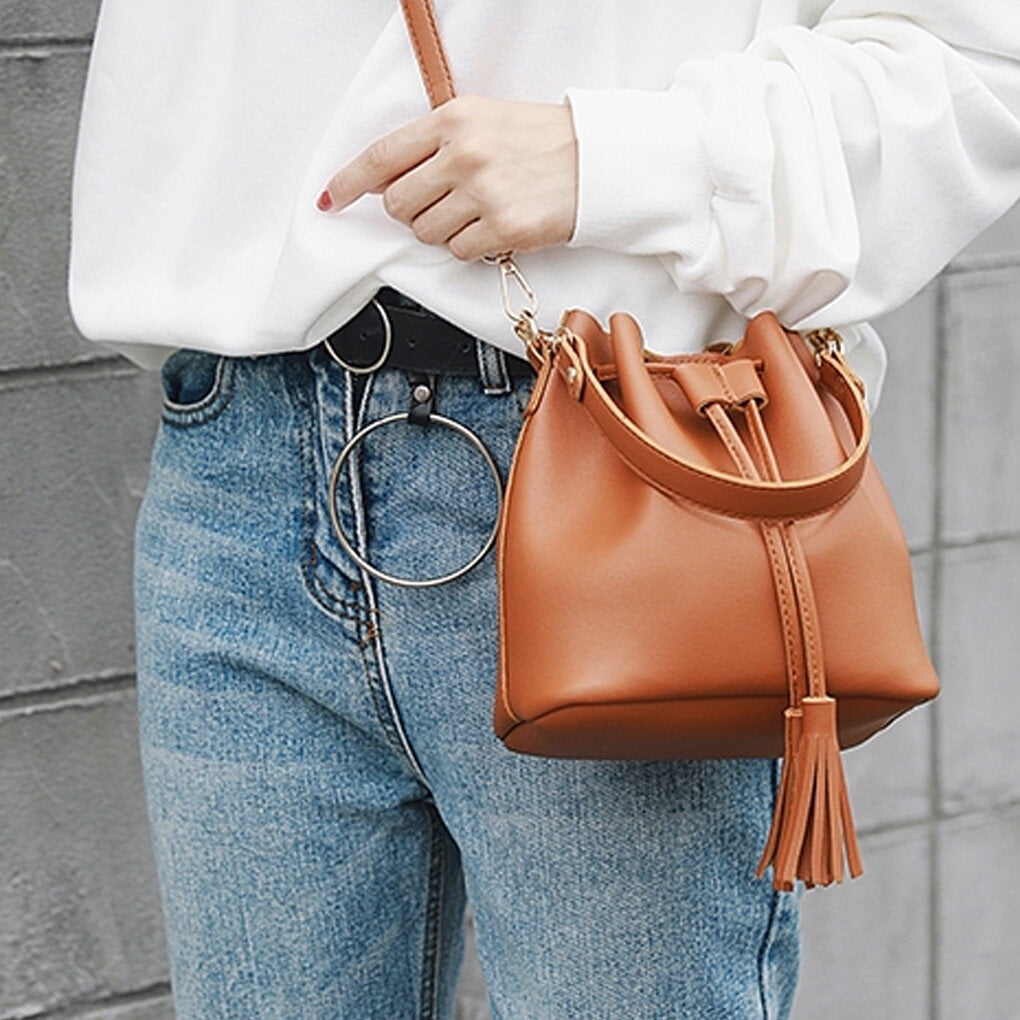 Leather tassel crossbody bag online