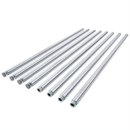 HSS Steel 71" Long Pole 1" pole diameter 1.2 mm Thickness Chrome 4-Pack, Hardware