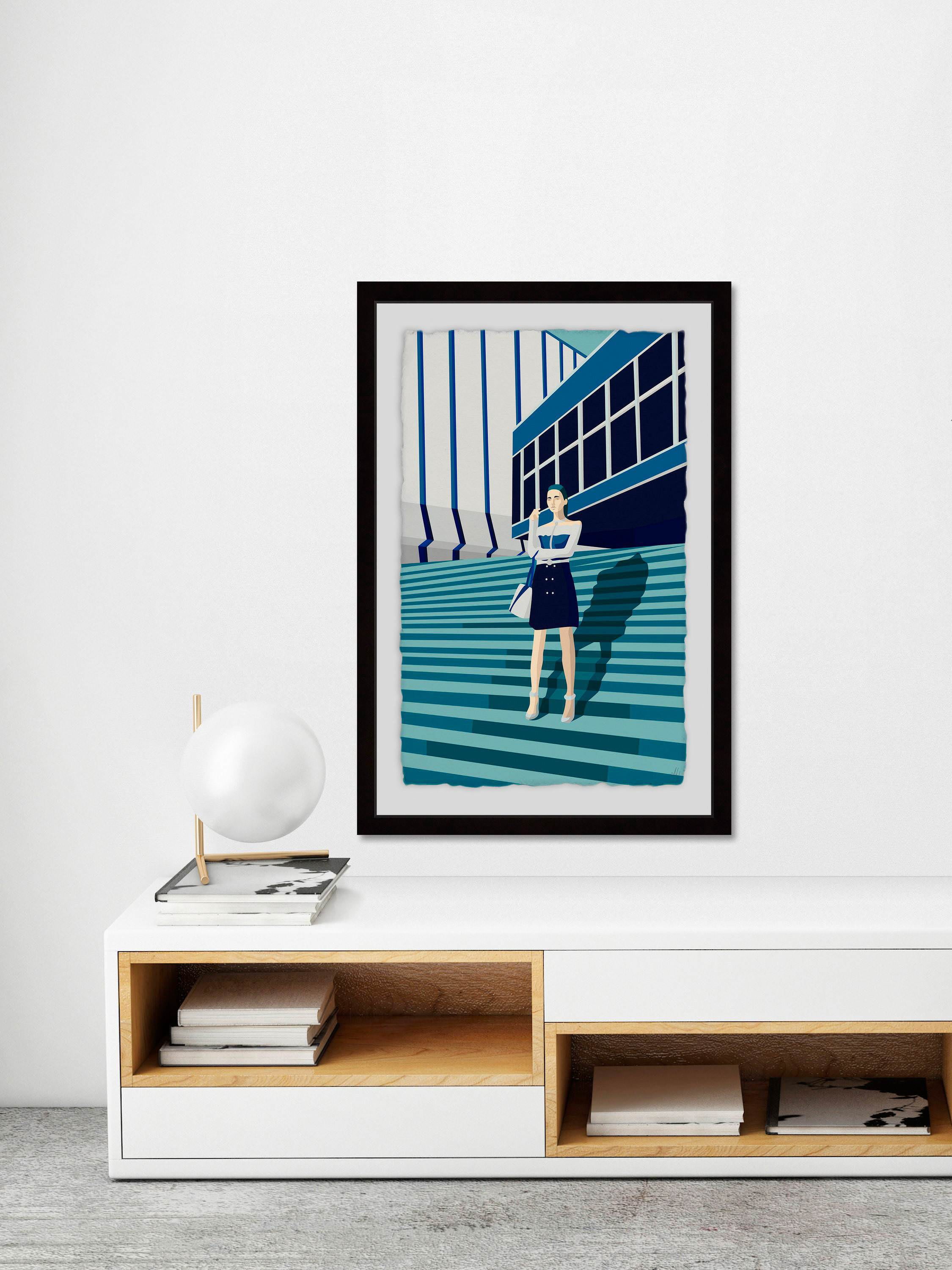 Steps to Fashion Framed Painting Print