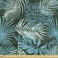 thumbnail image 2 of Ambesonne Leaf Print Fabric by the Yard Upholstery, Abstract Tropical Grunge, 1 Yard, Dark Grey and Sky Blue, 2 of 5