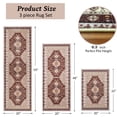 thumbnail image 2 of ARJINCUTE Non-Slip 3 Piece Ultra Soft Kitchen Rug Set, Machine Washable Comfort Floor Mats for Home Kitchen, Brown, 2 of 7