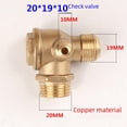 thumbnail image 1 of Piston-Driven Compact Oil-Free Air Compressor Accessory: Pure Copper One-Way Check Valve with 1/2*1/2 Female Threaded Three-Way Design and Lock Core Screw for Efficient Unidirectional Flow &, 1 of 5