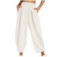 thumbnail image 4 of Zuesphe Womens Pants Summer 2025 Capri Pants for Women Linen Womens Palazzo Pants Petite Size Cargo Pants Women Baggy Plus Size, 4 of 5
