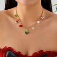 thumbnail image 2 of NICKSUN Christmas Charm Necklace for Women, Candy Canes Snowflakes Santa Claus Christmas Tree Gingerbread Man Gift Box Colorful Holiday Charms Necklace for Personalized Christmas Gifts, 2 of 8