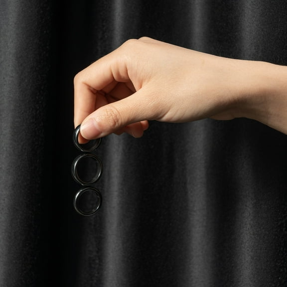 MALLMALL6 Magnetic Black Rings, 10 Pieces,Black Round Magnet Hand Rings Jewelry