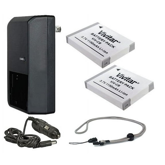 Canon PowerShot A3000 IS High Capacity Batteries (2 Units)   AC/DC Travel Charger   Krusell Multidapt Neck Strap (Black Finish)