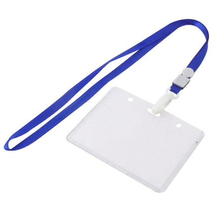Neck Strap Plastic Horizontal ID Name Employee Card Tag Holder Blue ...