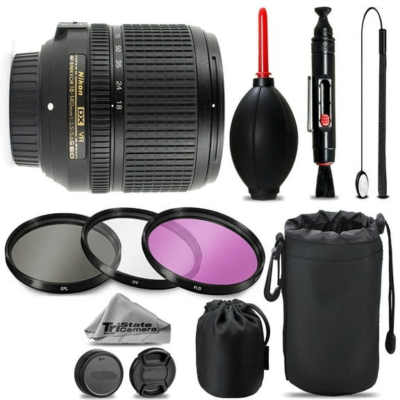 Nikon AF-S DX NIKKOR 18-140mm f/3.5-5.6G ED VR Lens  UV   FLD   CPL   Blower Brush   Lens Pen (International Version)