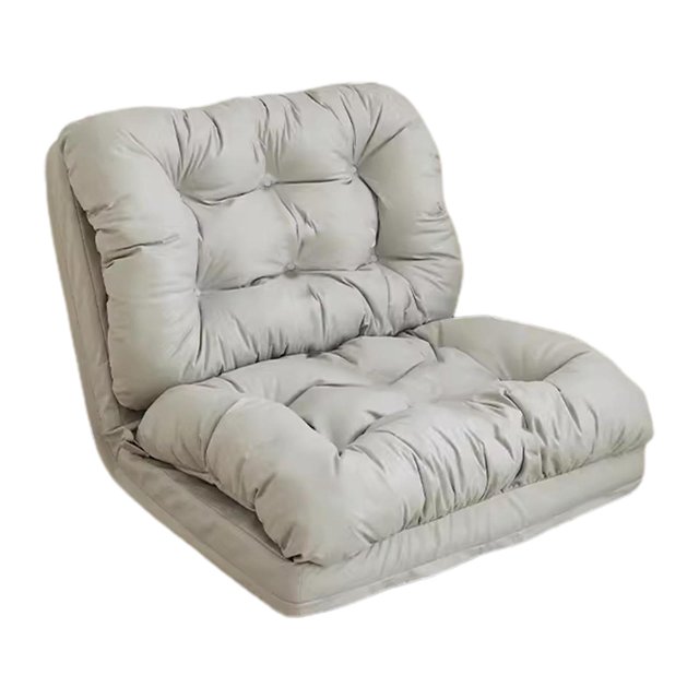 Sofá cama plegable,Sofá Cama Plegable Individual Cómodo Acolchado Adultos,Silla de piso para juegos Dormitorio con respaldo portátil,Sofá cama perezoso,sillón reclinable y Gris claro 90cm
