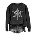 thumbnail image 5 of Christmas Crewneck Sweatshirts for Women Cute Snowflakes Graphic Printed Hoodless Top X-Mas Holiday Festival Long Sleeve Pullover Tops Casual Workout Outfits Black L, 5 of 5
