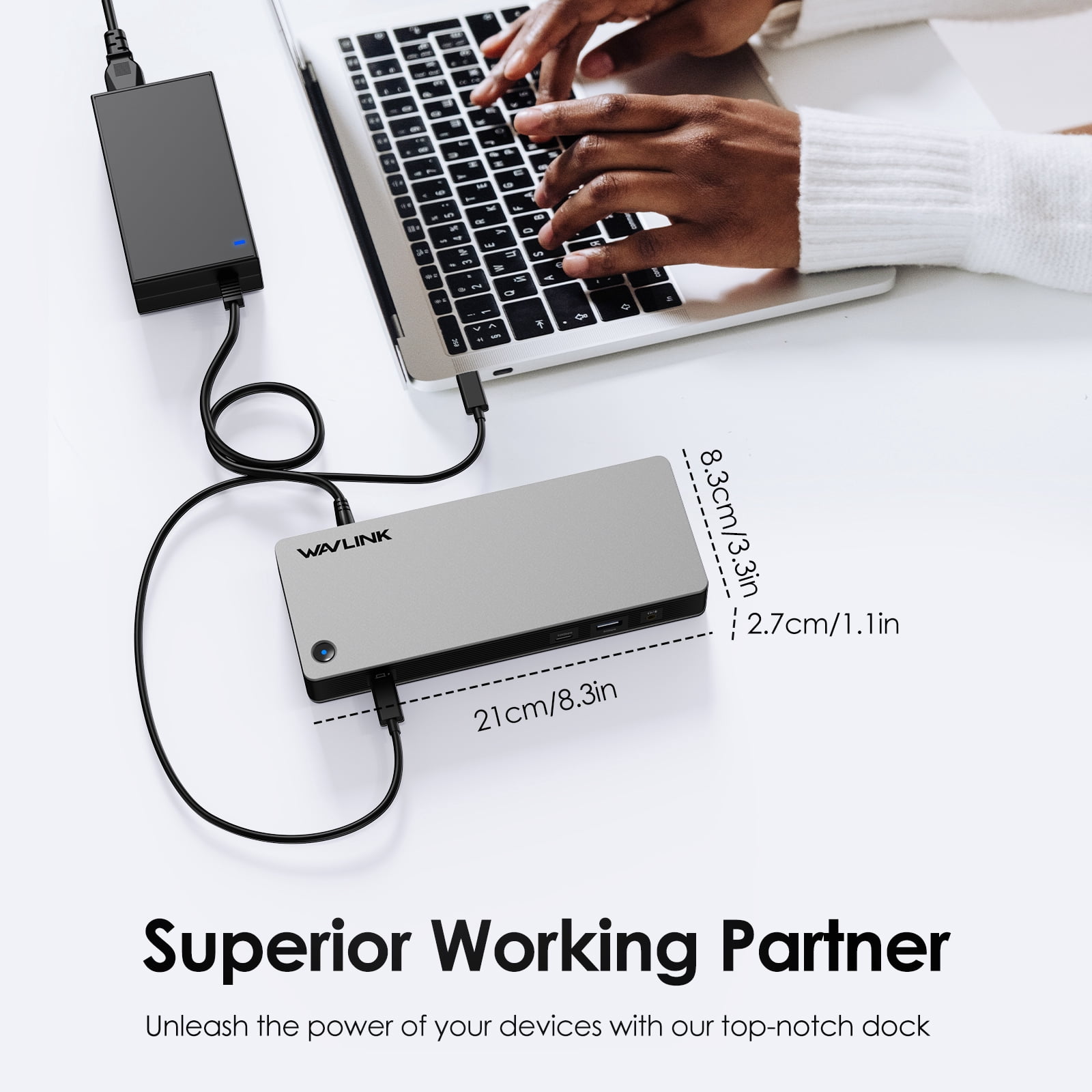 WAVLINK USB 4 Docking Station, 11-IN-1 Dual 4K Display USB-C Dock, 8K DP1, 4K DP2, 130W PD IN, 10Gbps USB3.1x3, 5Gbps USB3.0x2, Gigabit RJ45, Plug & Play on Windows/Mac OS, Work with TBT3/4 Laptops