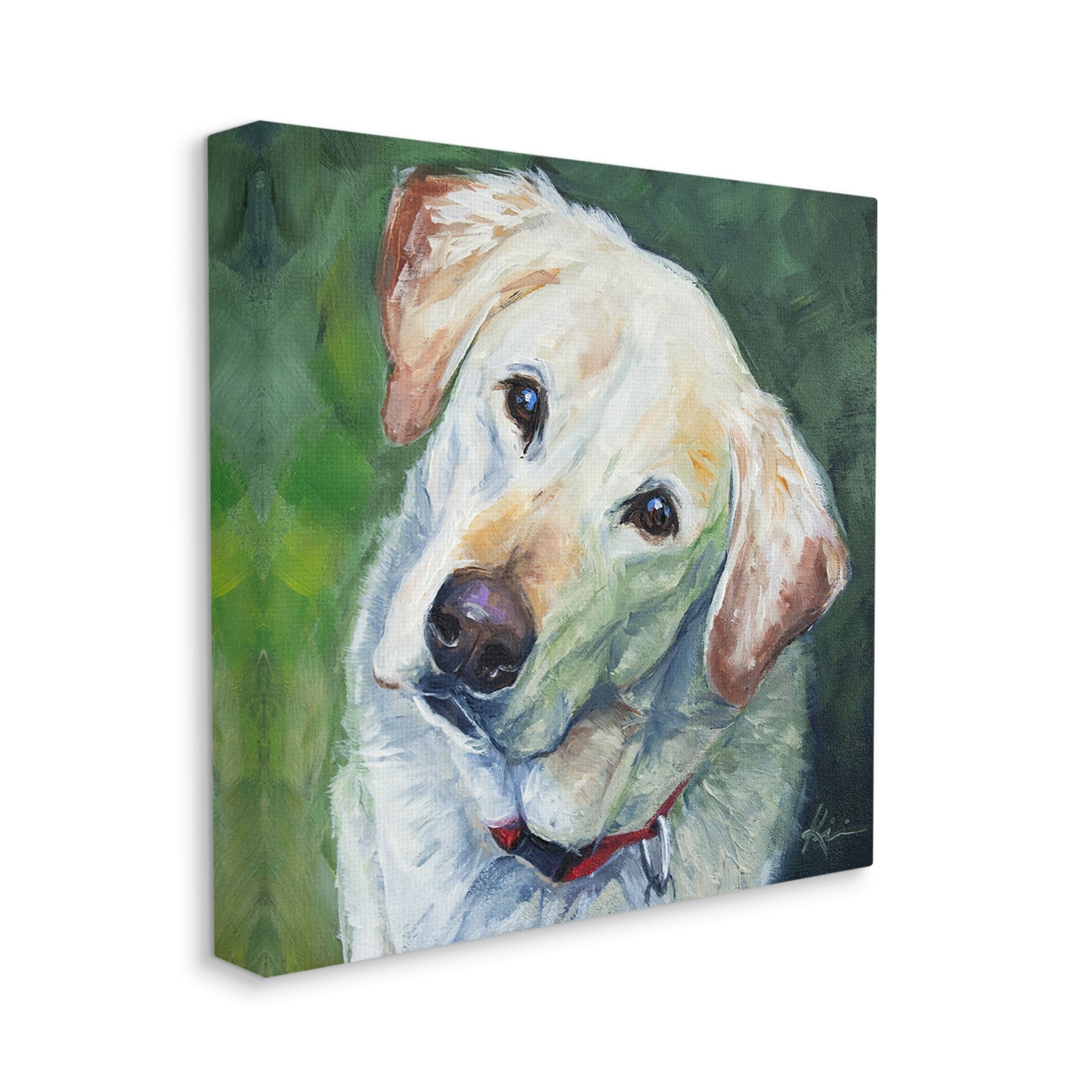 Stupell Industries Labrador Dog Pet Portrait Animals & Insects Painting Gallery Wrapped Canvas Print Wall Art