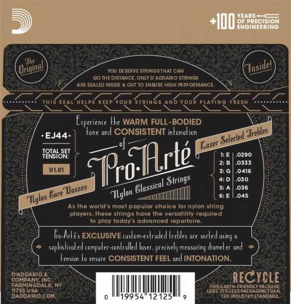 D'Addario Guitar Strings Classical 3 Pack EJ44 Pro-Arte Nylon Extra Hard