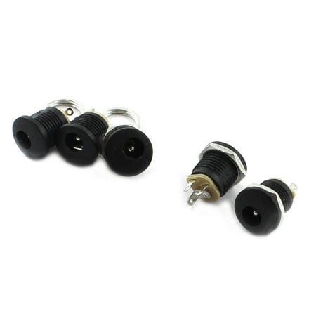 Panel Mount Dc Power Jack - Unique Bargains 5 Pcs 5.5mm x 2.1mm Female 3Pin Panel Mount DC Power Supply Jack