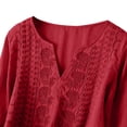 thumbnail image 5 of GZWYHT Embroidered Linen Tops for Women Peasant Blouses Cotton Tunic Tops Linen Tops for Women Cotton Boho Tops Gauze Shirts Gauze Tops Embroidered Blouses Plus Size Tops Linen Summer Blouses Red XL, 5 of 9
