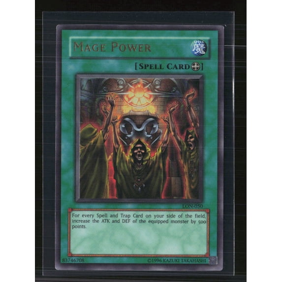 2003 Yu-Gi-Oh! Labyrinth of Nightmare Mage Power Super Rare Equip Spell Card