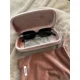 thumbnail image 3 of MIU MIU black rectangular frame with gold logo Women Sunglasses AUTHENTIC, 3 of 6