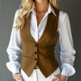 thumbnail image 5 of cocolona Blazer Waistcoat for Women Dressy Casual Sleeveless Button Down Layer Blazer For Work Office Outfits, 5 of 7