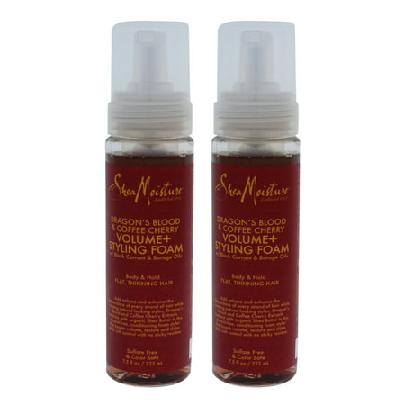 Dragons Blood and Coffee Cherry Volume and Styling Foam by Shea Moisture for Unisex - 7.5 oz Foam - Pack of (Best Mousse For Volume And Texture)