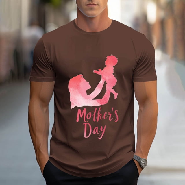 Tops para hombre, blusas y camisas de cuello redondo y manga corta para hombre, camisetas deportivas con estampados casuales para el Día de la Madre, blusas de cuello redondo y manga corta, blusas de