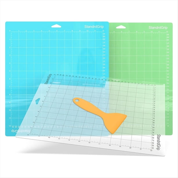 Tapete de Corte de 12 X 12 Pulgadas para Maker 3/Maker/Explore 3/Air 2/Air/One (3 Tapetes) - Tapetes Adhesivos Cuadriculados Reutilizables