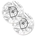 thumbnail image 1 of Carolines Treasures CJ2007-DCARC Letter D Musical Note Letters Set of 2 Cup Holder Car Coaster, 1 of 1