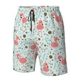 thumbnail image 4 of Rocae Cute Flamingo for Men's Beach Shorts Casual Elastic Waist Drawstring Summer Beach Shorts,S-3XL-3X-Large, 4 of 6