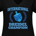 thumbnail image 4 of Inktastic Dreidel Champion Hanukkah with Blue Laurels Women's Plus Size V-Neck T-Shirt, 4 of 5