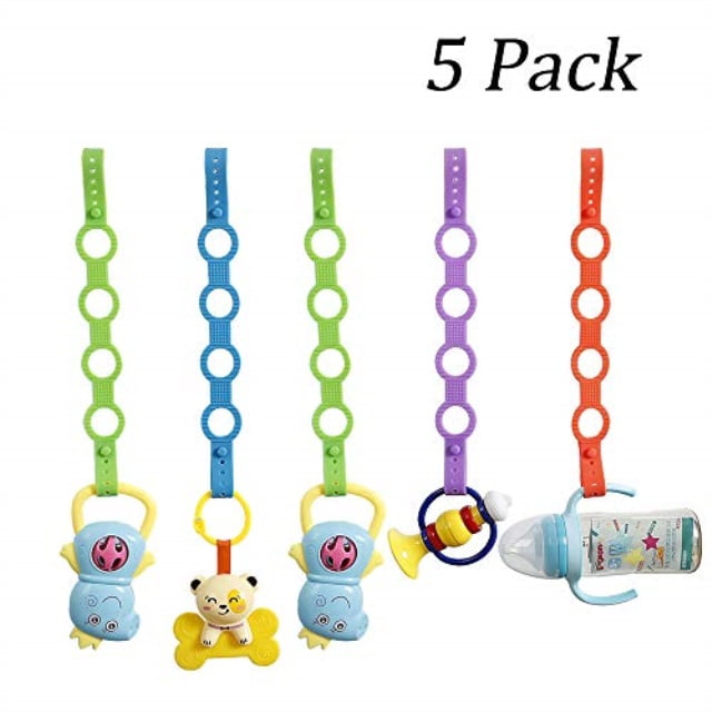Baby Pacifier Clips,5 Pack Stretchable Silicone Toy Safety Straps,Baby Toddle... 