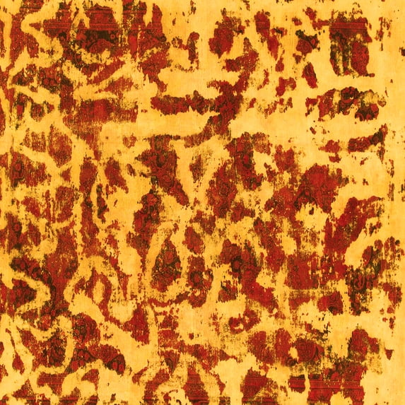 Ahgly Company Indoor Square Abstract Yellow Modern Area Rugs, 4' Square