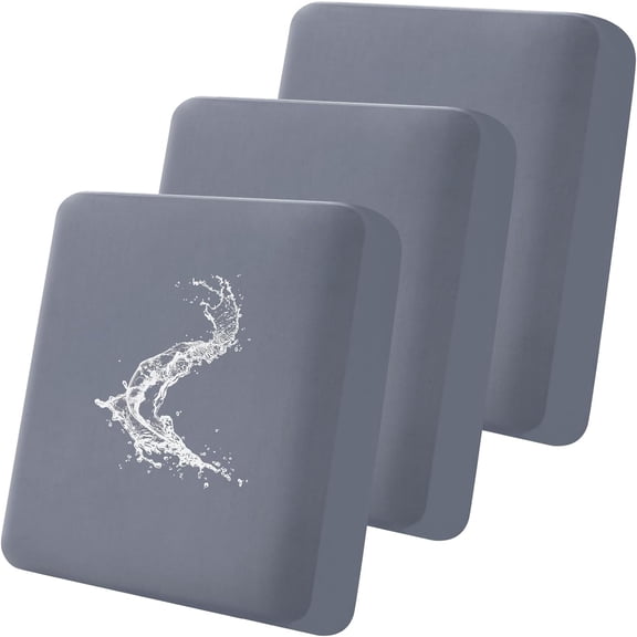 Smiry Waterproof Couch Cushion Covers, Stretch Washable Sofa Cushion Cover, Soft Sofa Slipcover Elastic Non-Slip Furniture Protector for Pets, Kid (3 Pack, Grey)