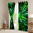 thumbnail image 3 of Manfei Abstract Starburst Light Blackout Curtains Set of 2 (52x84 Each), Modern Neon Gradient Curtain, Green, 3 of 6