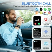 Smart Watch Fits for Android and iPhone 1.96 Smartwatch for Men Women 110+ Sports Modes Fitness Tracker with Answer Make Calls/Message Reminder, IP68 Waterproof for Gift (Black)