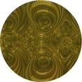 thumbnail image 1 of Ahgly Company Machine Washable Indoor Round Transitional Bakers Brown Area Rugs, 3' Round, 1 of 7
