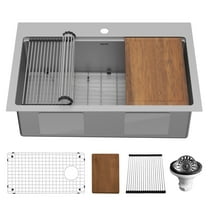 Karran Usa Wst-26-Pk1 Elite Workstation 33" Drop In Single Basin Stainless Steel Kitchen
