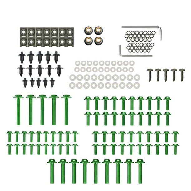de Tornillos de Completo Universal Tornillos Paquete à moto Deportiva Compatible con R6 R6S - tres Verde Zulema Tornillos del carenado del parabrisas