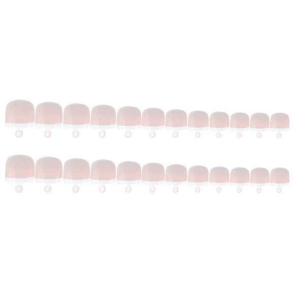 24Pcs False Toenail Tips Set French Full Cover Fake Toe