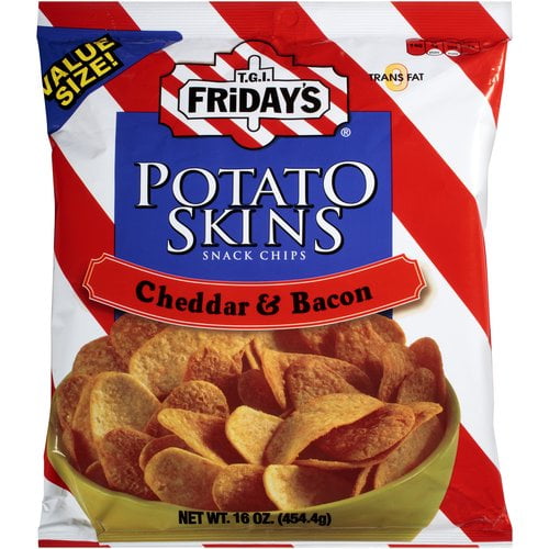 T G I Friday S Cheddar Bacon Potato Skins Snack Chips 16 Oz Walmart Com Walmart Com
