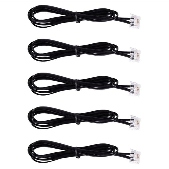 5X RJ11 6P4C Cuerda Cable de Telefono Modem ADSL 1 Metro