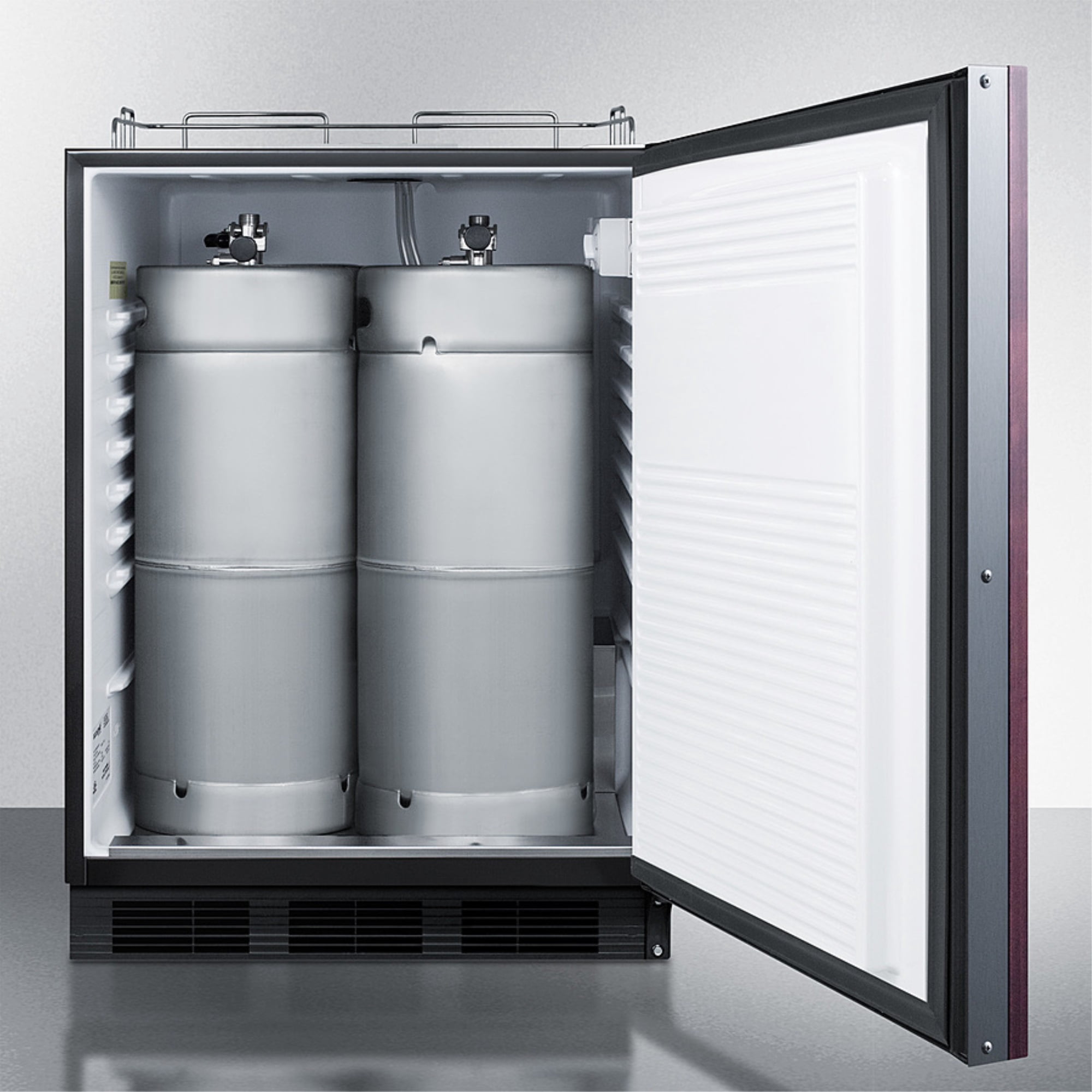Built-in kegerator for use under ADA compliant counters; no tap kit included