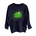 thumbnail image 4 of Charella Sweatshirts for Women St Patricks Day Decorations Long Sleeve Crewneck Tops 2024 Trendy T-shirt,Navy,XS, 4 of 5