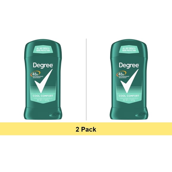 Degree Men Antiperspirant Deodorant Stick Cool Comfort 48 Hour Protection Non Irritating 2.7 oz - 2 Pack