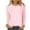 Pink, variant on Diufon Womens Plus Size Pullover Tops Round Neck Long Sleeve Blouses Casual Solid Color Tees