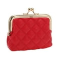 thumbnail image 2 of Unique Bargains 1 Pc Coin Purse Wallet Argyle Pattern Clip Buckle Coin Purse Pouch Red, 2 of 5