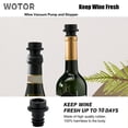 thumbnail image 2 of Bomba de vacío Wine Saver WOTOR con 4 tapones de plástico, 2 of 7