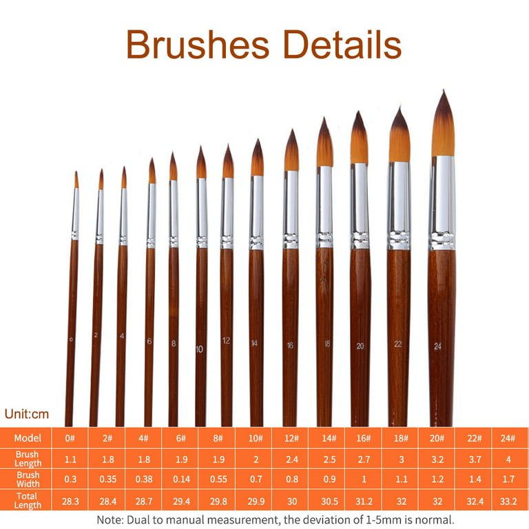 Generic 13pcs Professional Paint Brushes Set Nylon Hair Wooden