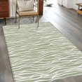 thumbnail image 2 of Area Rugs 2.7'x5', Green Waves Stripes Carpet for Living Room Bedroom Dining Room, Vintage Minimalist Lines Texture Throw Kitchen Rugs Non Slip Washable Rectangle Indoor Outdoor Rugs, 2 of 8