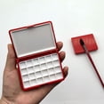 thumbnail image 7 of GUOOL Empty Watercolor Palette Box Paint Pallet Practical Portable Art Supplies Red Paint Palette Box for Artists Painters Students A 12grids, 7 of 7